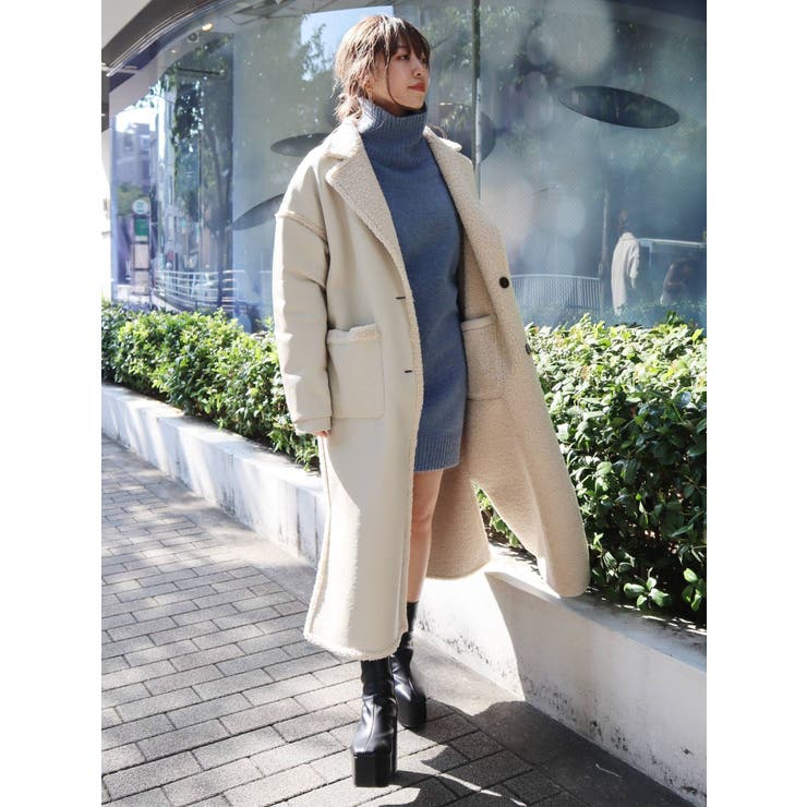 リバーシブルボアロングコート[品番：MKSW0040266]｜EVRIS（エブリス