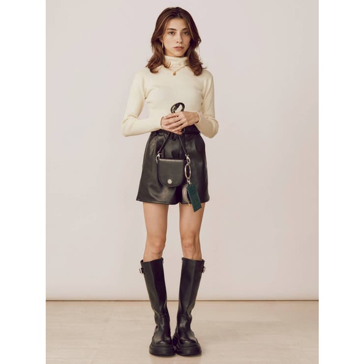 ベルテッドプラットフォームミドルブーツ[品番：MKSW0040276