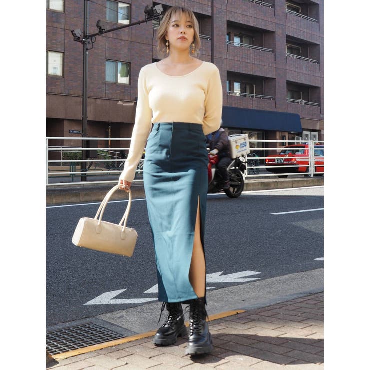 【タグ付き新品】EVRISエヴリス　エブリス　ロングデニムスカート　ロングタイト EVRIS タイトスカート 【タグ付き新品】EVRISエヴリス エブリス ロング