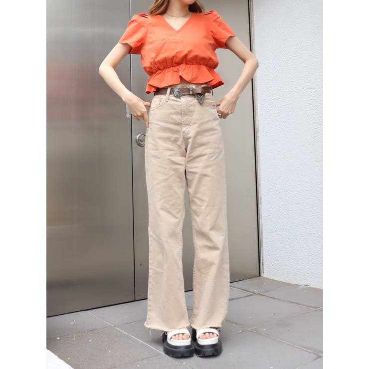 バックオープンリボントップス[品番：MKSW0044611]｜EVRIS