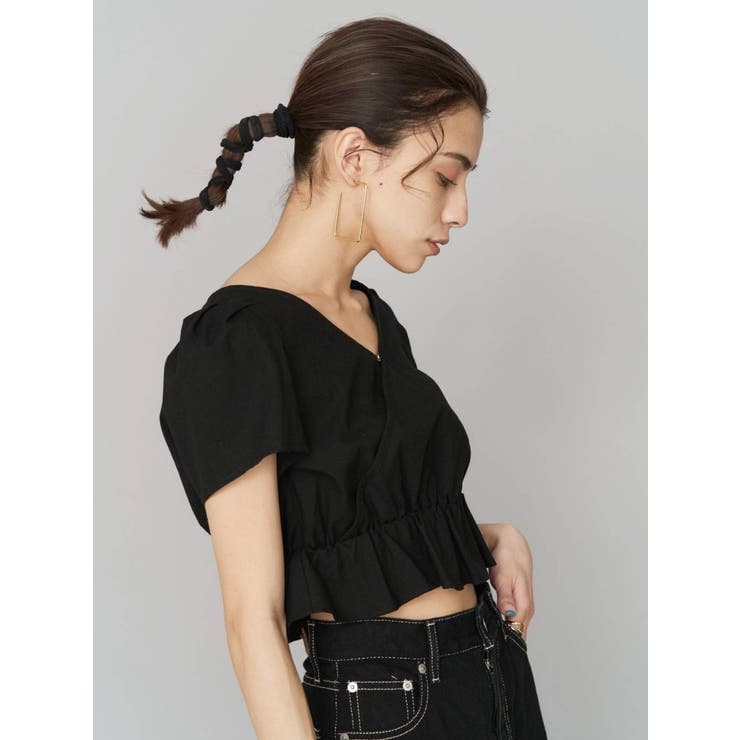 バックオープンリボントップス[品番：MKSW0044611]｜EVRIS