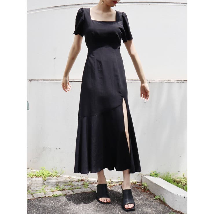 バックオープンロングワンピース[品番：MKSW0044995]｜EVRIS