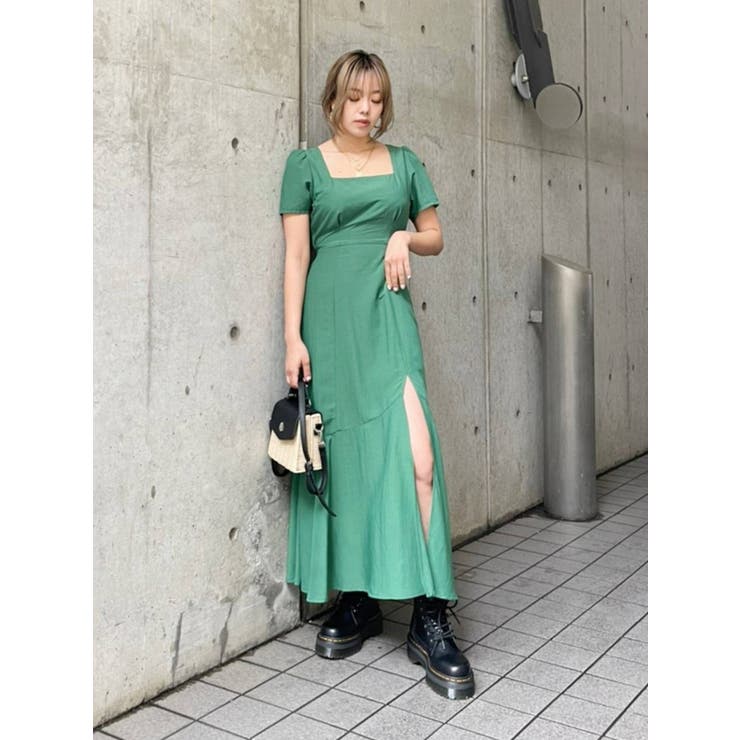 バックオープンロングワンピース[品番：MKSW0044995]｜EVRIS