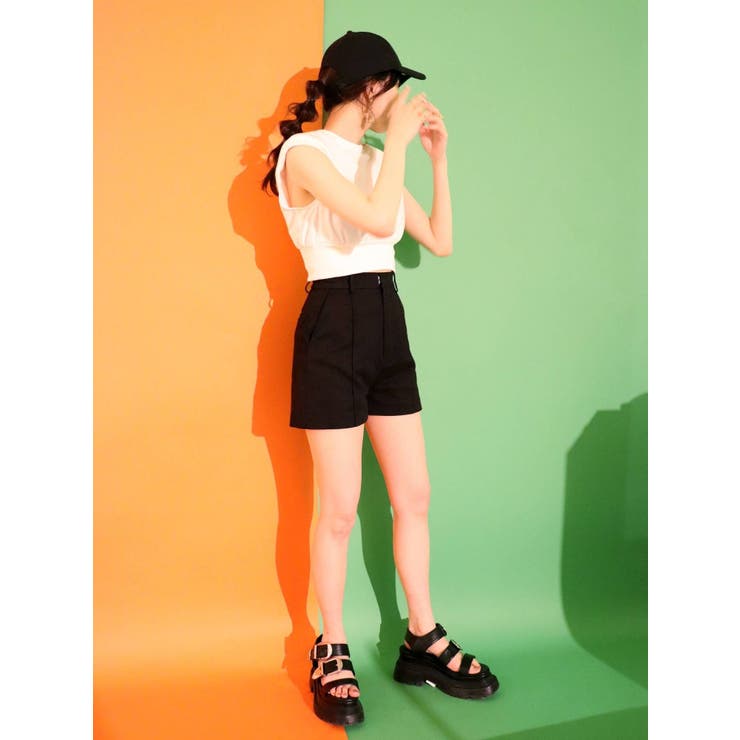 ピンタックストレッチショートパンツ[品番：MKSW0045093]｜EVRIS