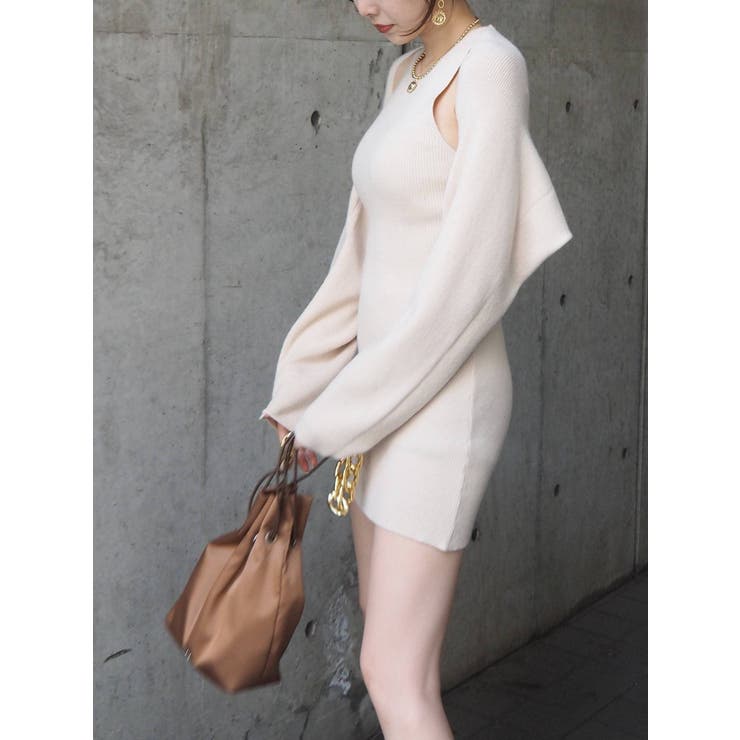 ボレロセットニットワンピース[品番：MKSW0046130]｜EVRIS
