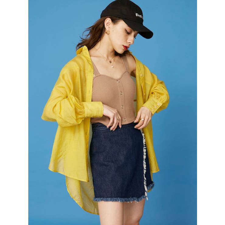 シアー総柄長袖シャツ｜AZUL BY MOUSSY（アズールバイマウジー
