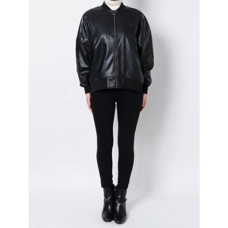 PUMA】T7 オーバーサイズフェイクレザーボンバー[品番：MKSW0048258