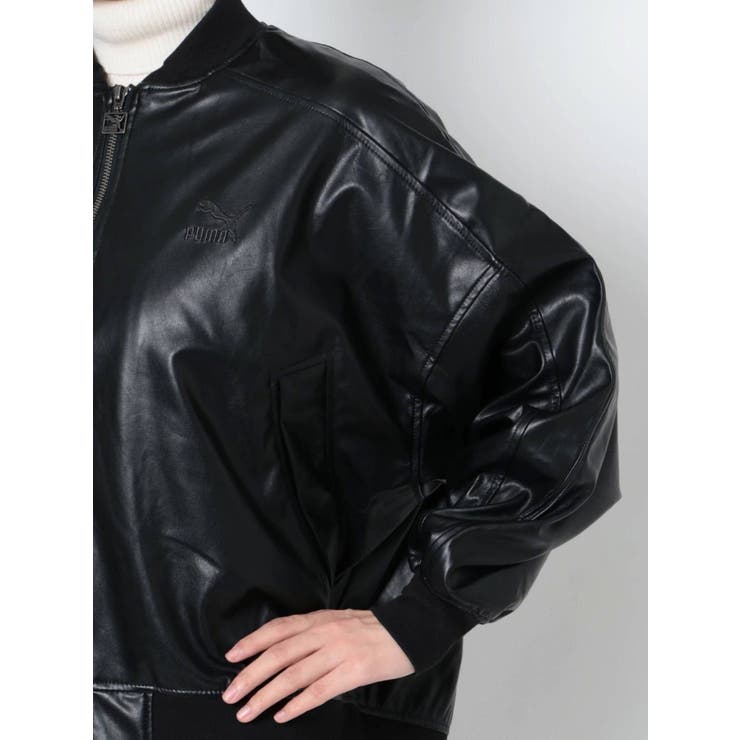 PUMA】T7 オーバーサイズフェイクレザーボンバー[品番：MKSW0048258