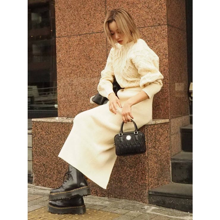 ロングスリットケーブルワンピース[品番：MKSW0048179]｜EVRIS