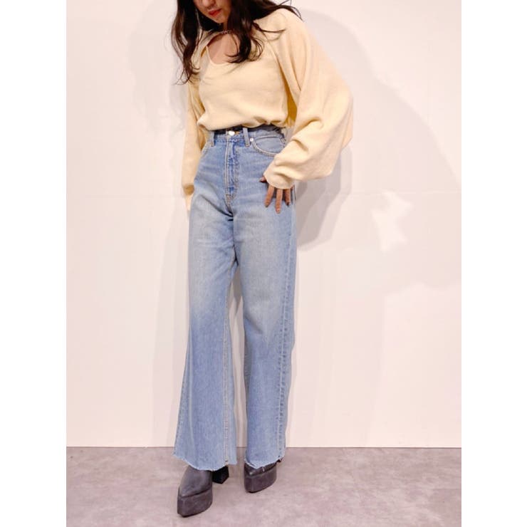 チェーンモチーフレイヤードニットトップス[品番：MKSW0050549
