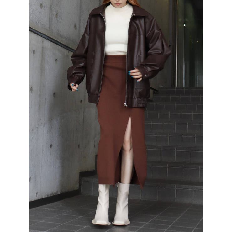 オーバーサイズフェイクレザーブルゾン[品番：MKSW0047661]｜EVRIS