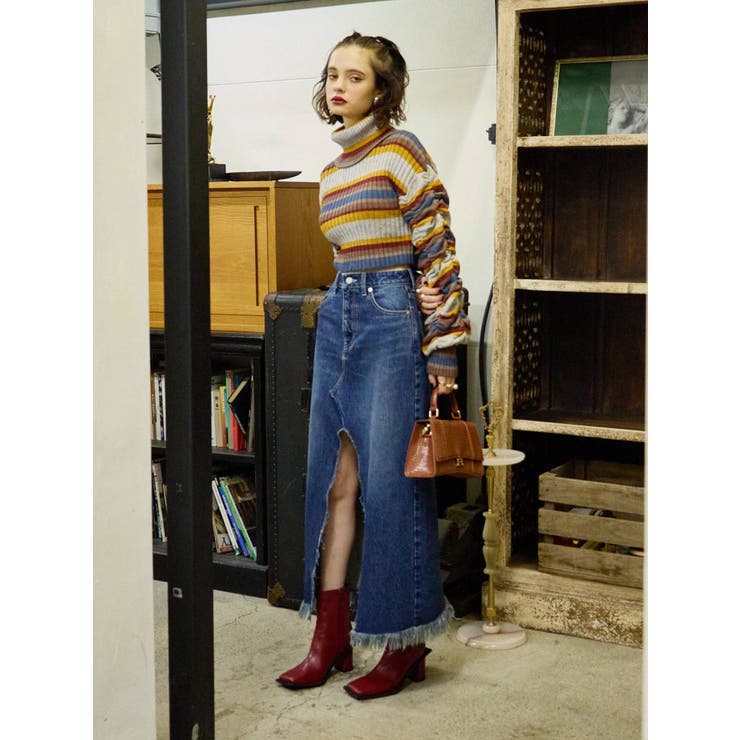 スリットロングデニムスカート | EVRIS | 詳細画像18 