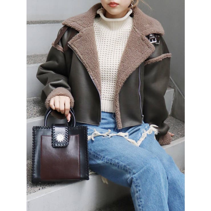 ワッフルハイネックニットトップス[品番：MKSW0048357]｜EVRIS