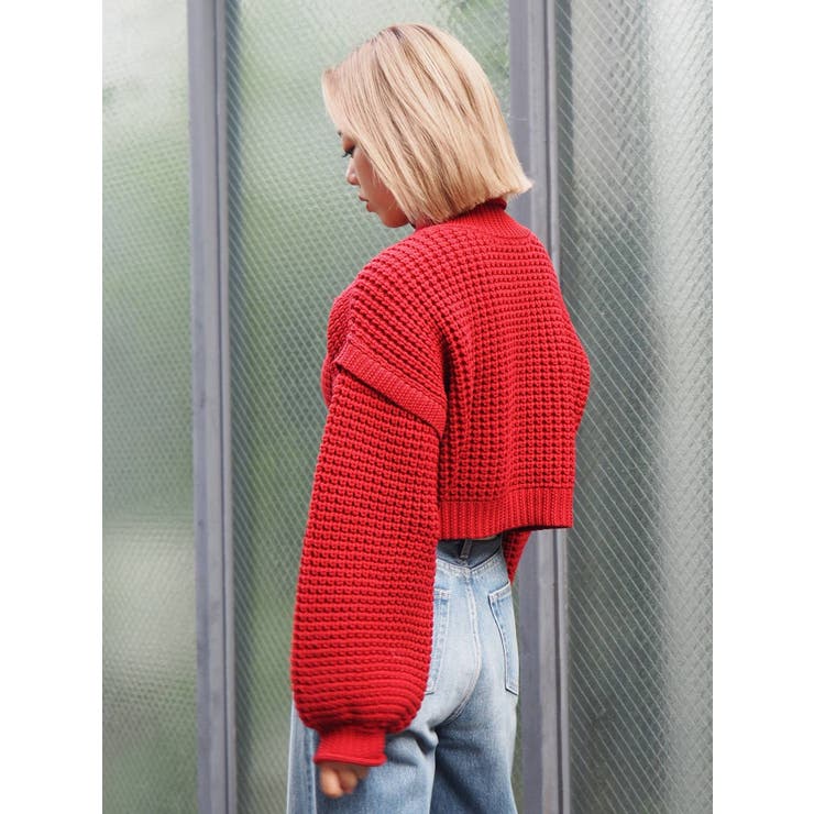 ワッフルハイネックニットトップス[品番：MKSW0048357]｜EVRIS