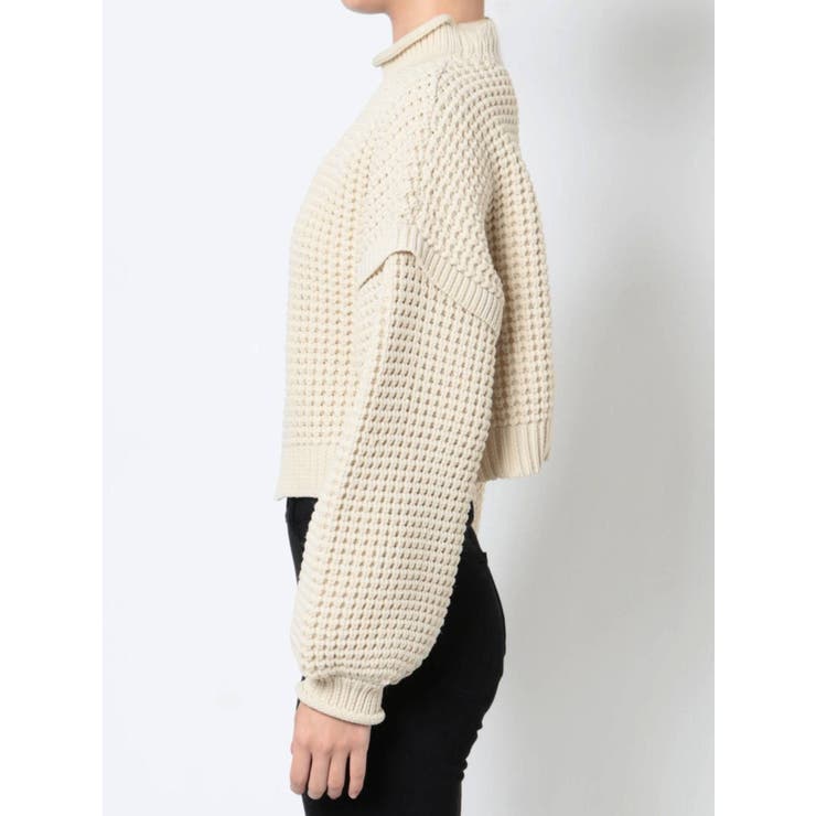 ワッフルハイネックニットトップス[品番：MKSW0048357]｜EVRIS