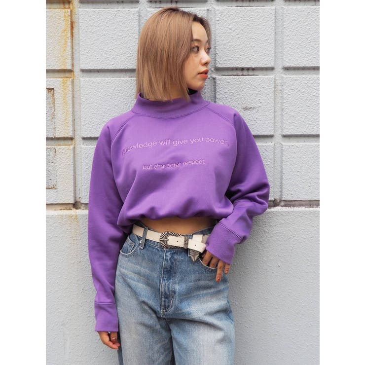 ハイネッククロップドスウェットトップス【セットアップ着用可能