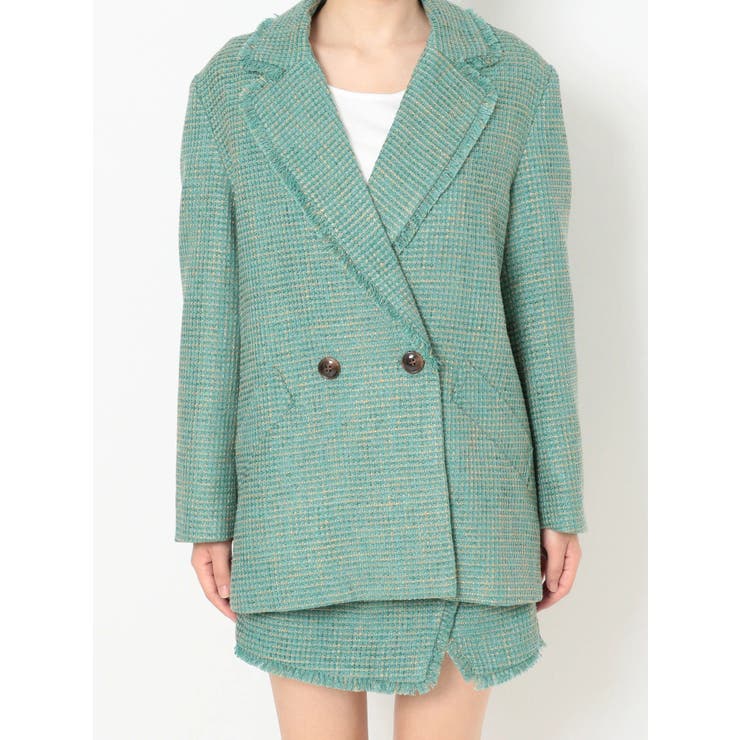 オーバーサイズツイードジャケット【セットアップ着用可能】[品番