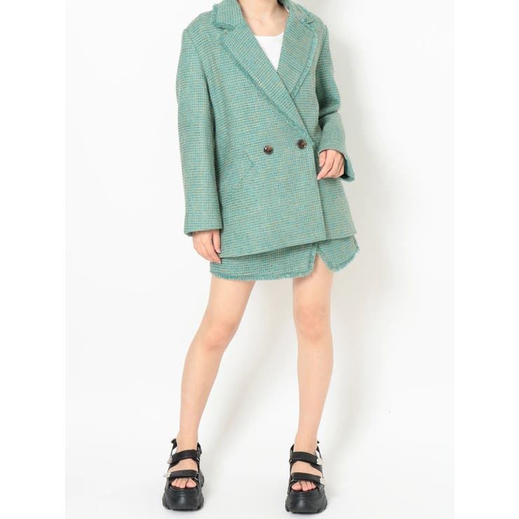 オーバーサイズツイードジャケット【セットアップ着用可能】[品番