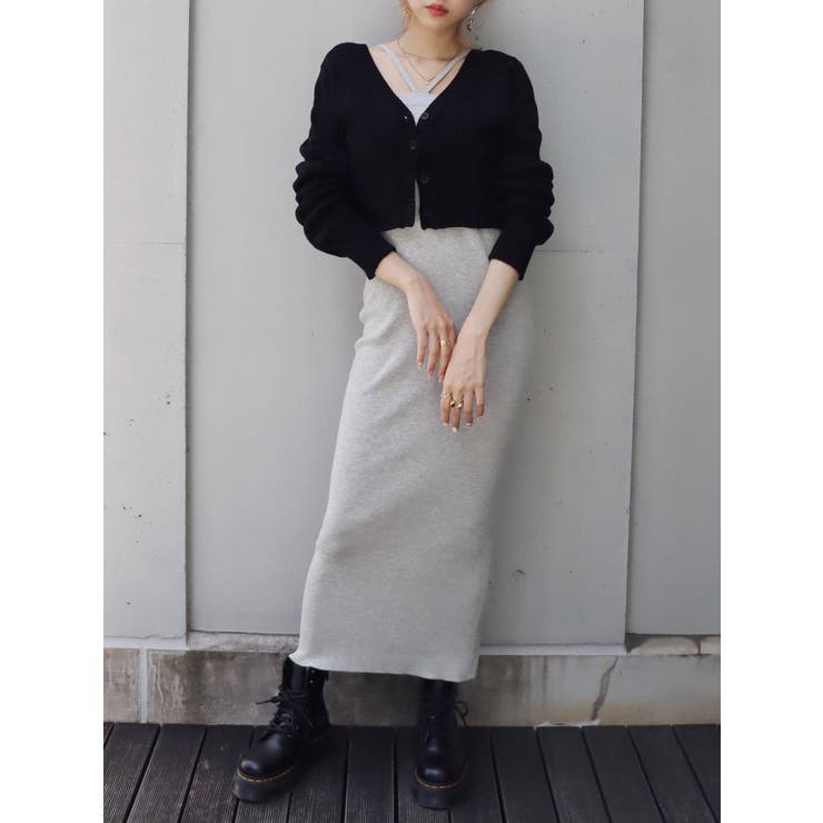 GYDA（ジェイダ）の「ショートカーディガンアンサンブルニット