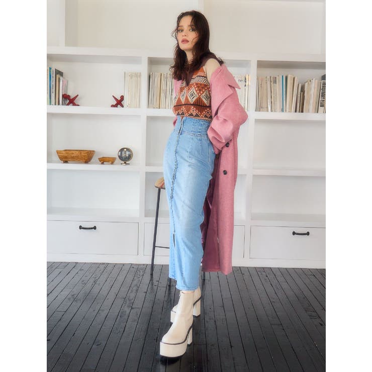 フロントジップデニムミディスカート | EVRIS | 詳細画像12 