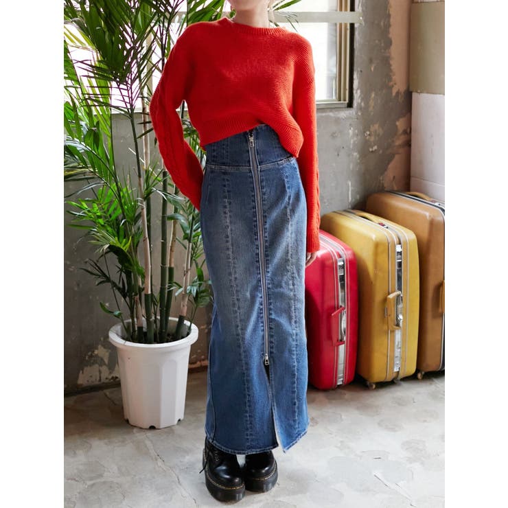 フロントジップデニムミディスカート | EVRIS | 詳細画像13 