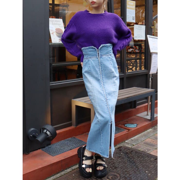 フロントジップデニムミディスカート | EVRIS | 詳細画像23 