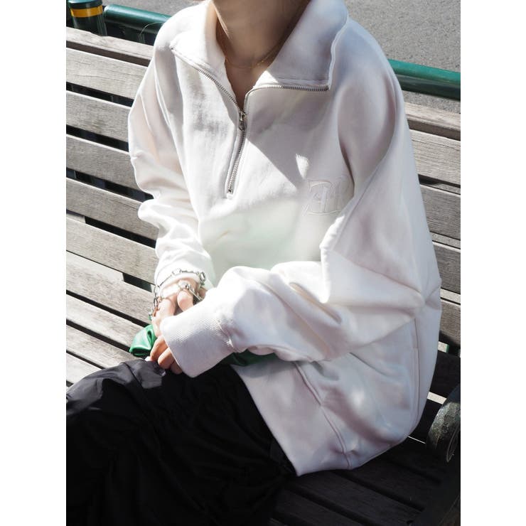 evris♡ハーフジップスウェットトップス EVRIS（エヴリス）の「【WEB限定】ハーフジップスウェットトップス