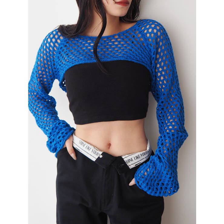 メッシュショートニットトップス[品番：MKSW0050428]｜EVRIS