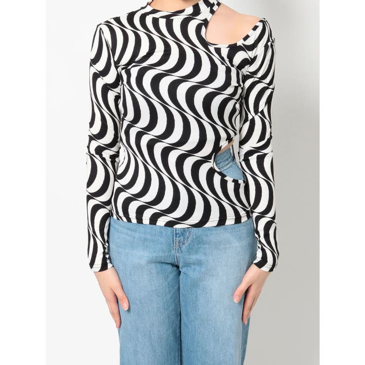 売れ筋商品|||カブー カットソー トップス レディース Eevi Top - Women's Forest Retreat ウェーブパターンカットアウトトップス[品番：MKSW0049120