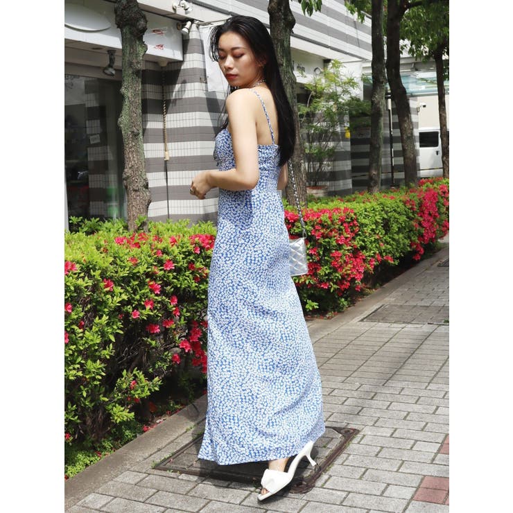 WEB限定】フラワーキャミロングワンピース[品番：MKSW0051603