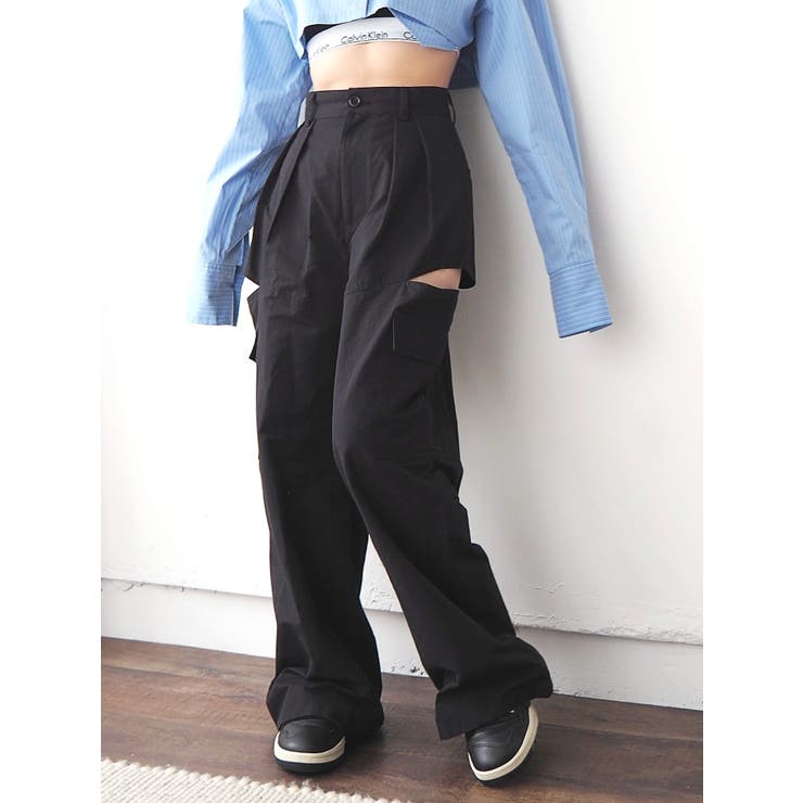 【新品未使用】deresバハリエ　パンツ サイドオープンパラシュートパンツ[品番：MKSW0051511]｜EVRIS