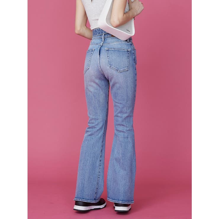 美品】EVISU ローライズ フレア デニム ピンク EVISU（デニム/ジーンズ