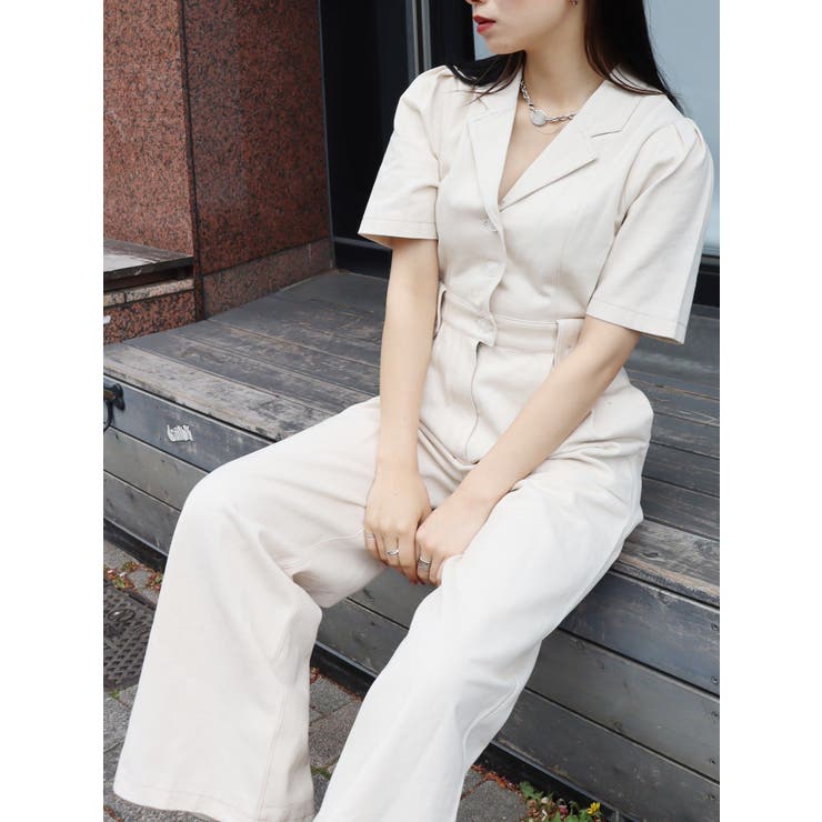 アイボリー | 【WEB限定】デニムジャンプスーツ | EVRIS