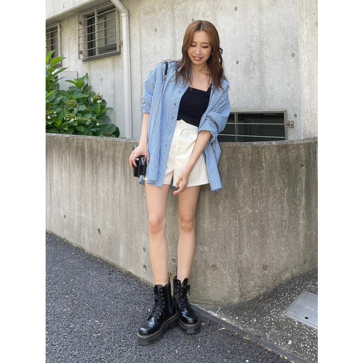 フェイクレザーポケットショートパンツ[品番：MKSW0053458