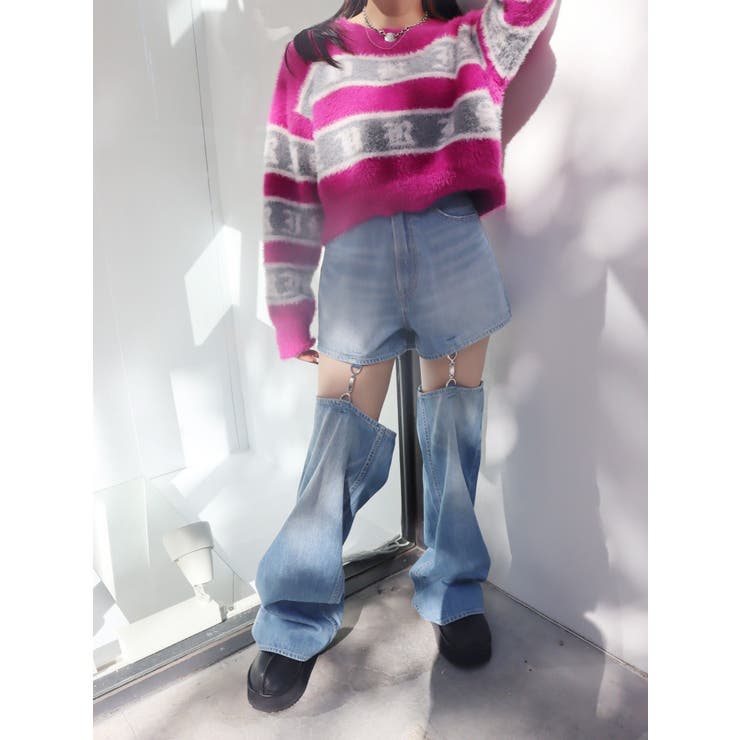 チェーンスラッシュワイドデニムパンツ | EVRIS | 詳細画像20