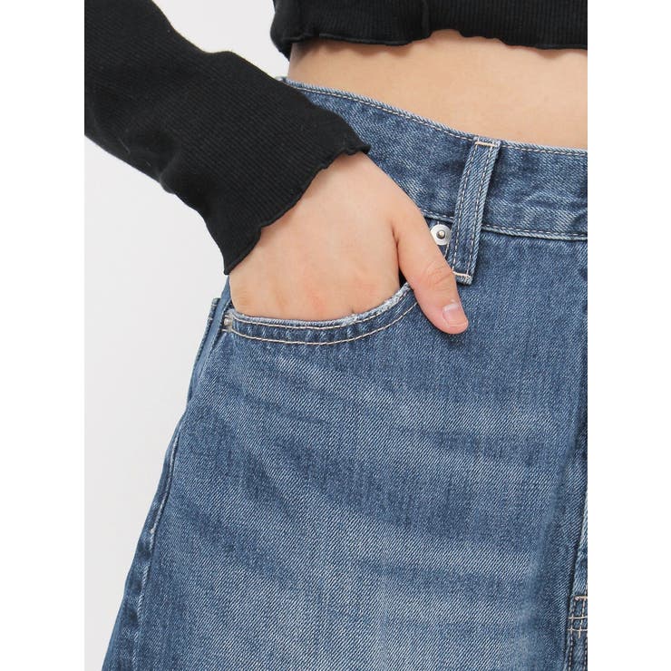 EVRIS チェーンスラッシュワイドパンツ チェーンスラッシュワイドデニムパンツ[品番：MKSW0053473