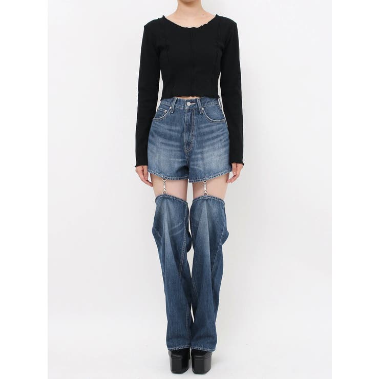 チェーンスラッシュワイドデニムパンツ | EVRIS | 詳細画像35