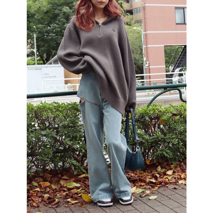 SUNNYハーフジップニットトップス[品番：MKSW0052736]｜EVRIS