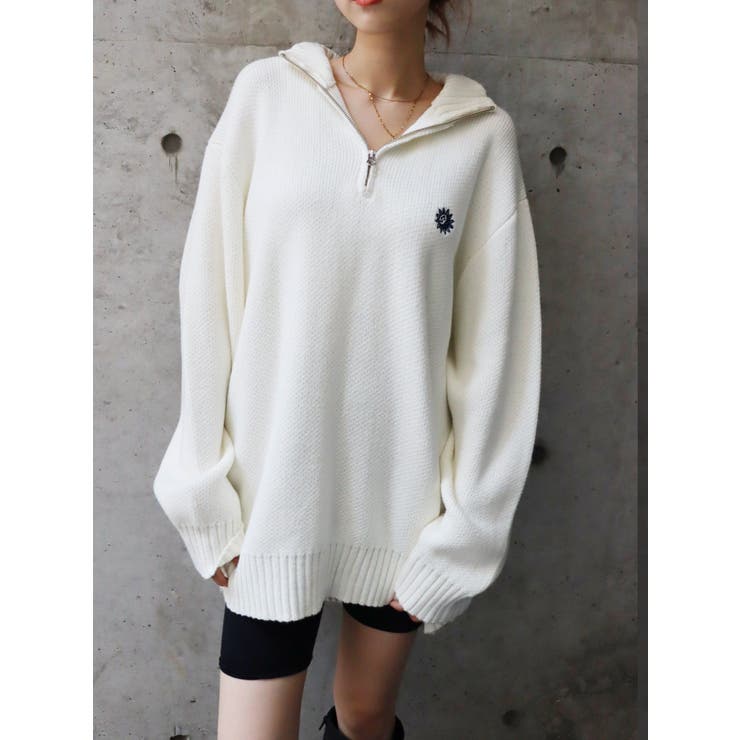 SUNNYハーフジップニットトップス[品番：MKSW0052736]｜EVRIS