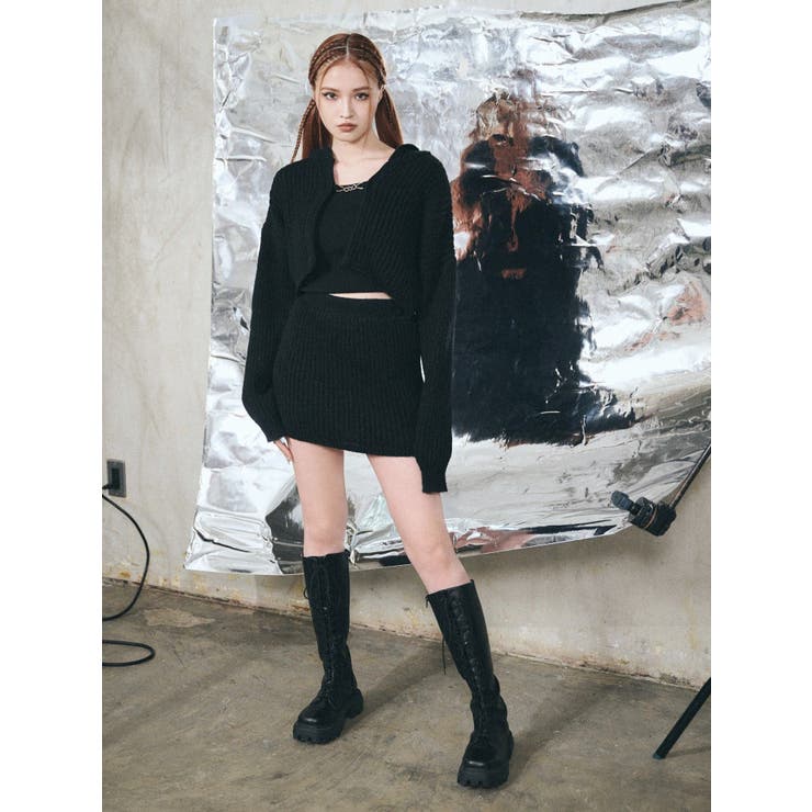 リブニットミニスカート【セットアップ着用可能】 | EVRIS | 詳細画像9 