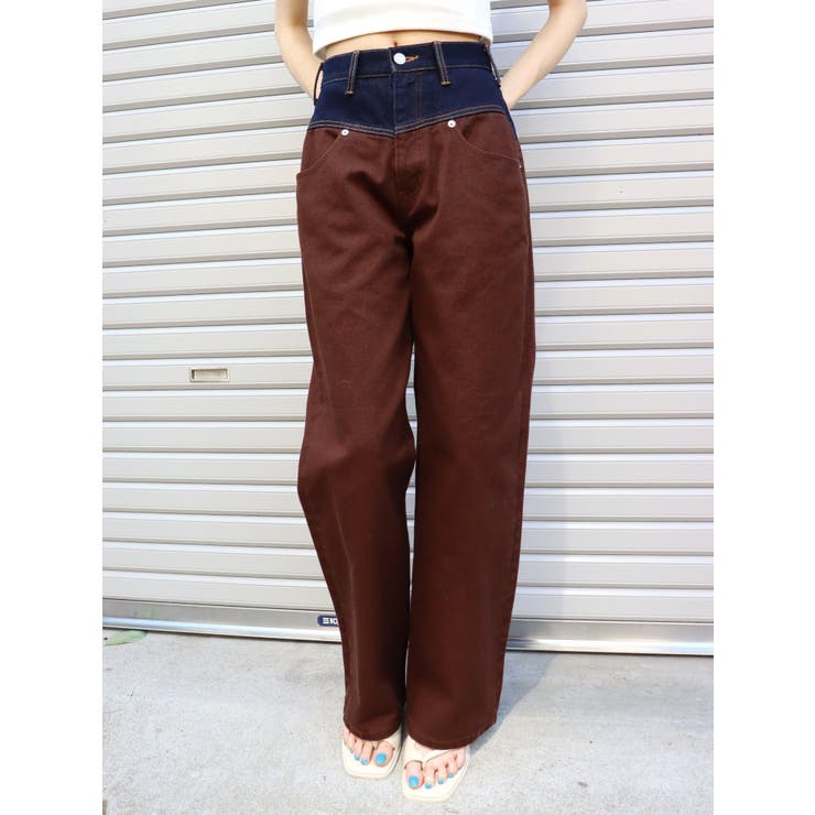 CEDRIC CHARLIER ワイドパンツ <ワインレッド> CEDRIC CHARLIER ワイドパンツ <ワインレッド>