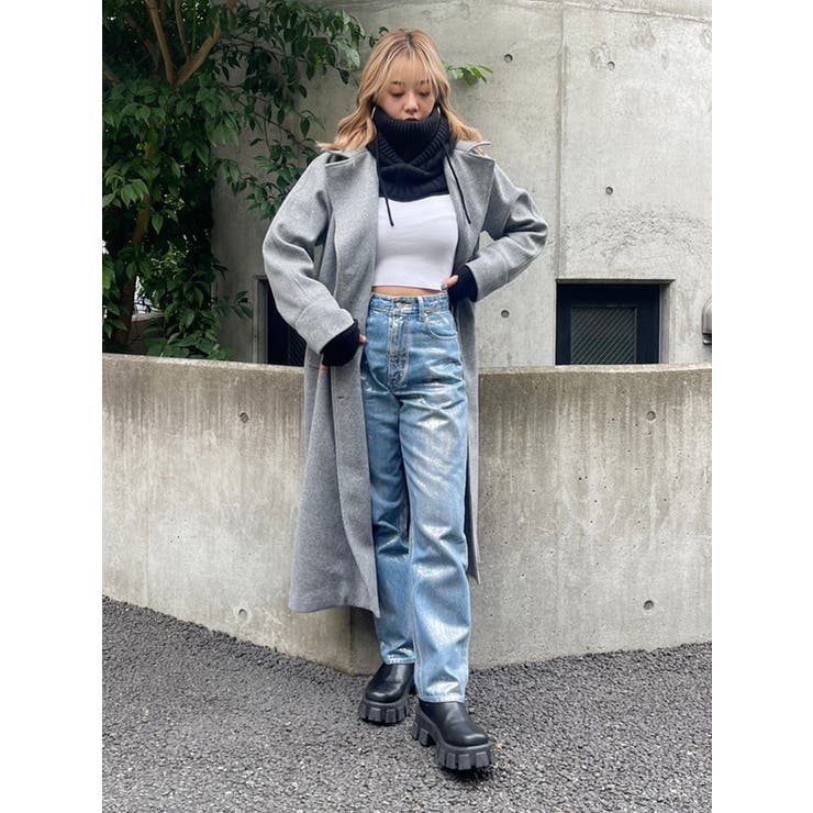 EVRIS グリッターストレートデニムパンツ ブルー EVRIS グリッターストレートデニムパンツ（ブルー