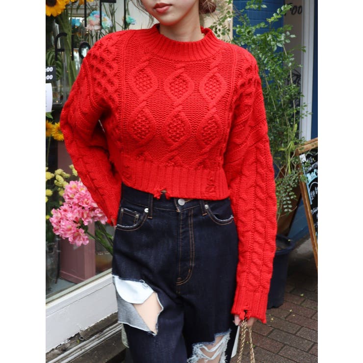 クラッシュケーブルニット[品番：MKSW0053235]｜EVRIS（エブリス）の