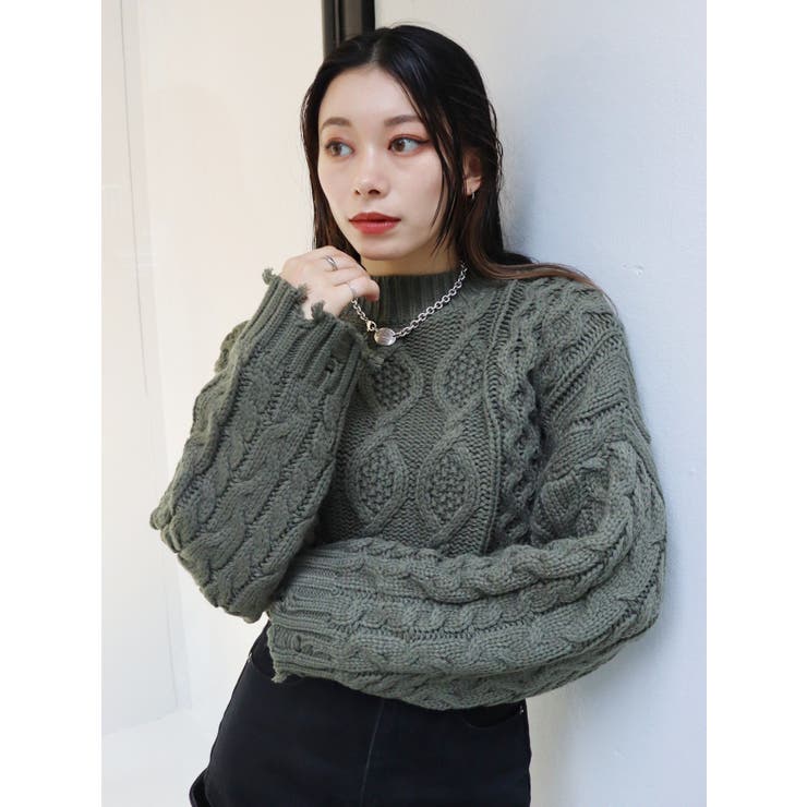 クラッシュケーブルニット[品番：MKSW0053235]｜EVRIS（エブリス）の