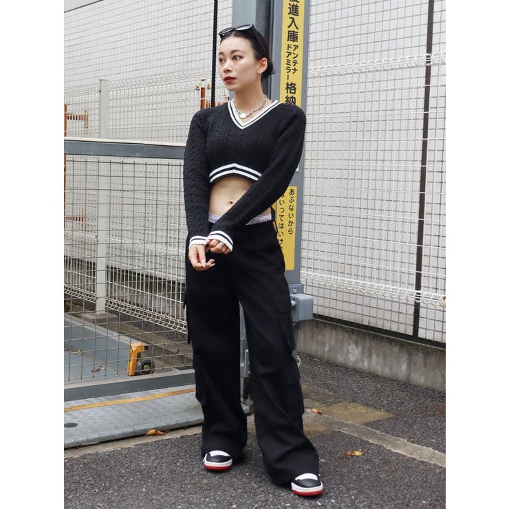 ショートケーブルニットトップス[品番：MKSW0054549]｜EVRIS