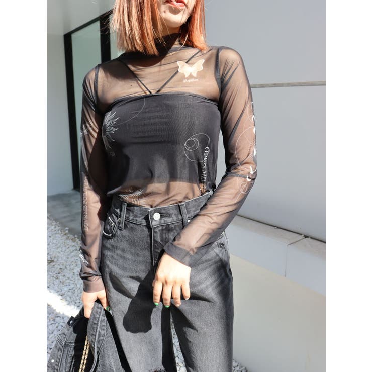 タトゥーデザインシアータートルトップス[品番：MKSW0052199]｜EVRIS