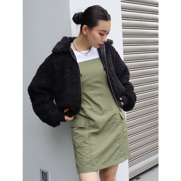 エヴリス　ショートフェイクファーブルゾン　BLACK ショートフェイクファーブルゾン[品番：MKSW0055844]｜EVRIS（エブリス