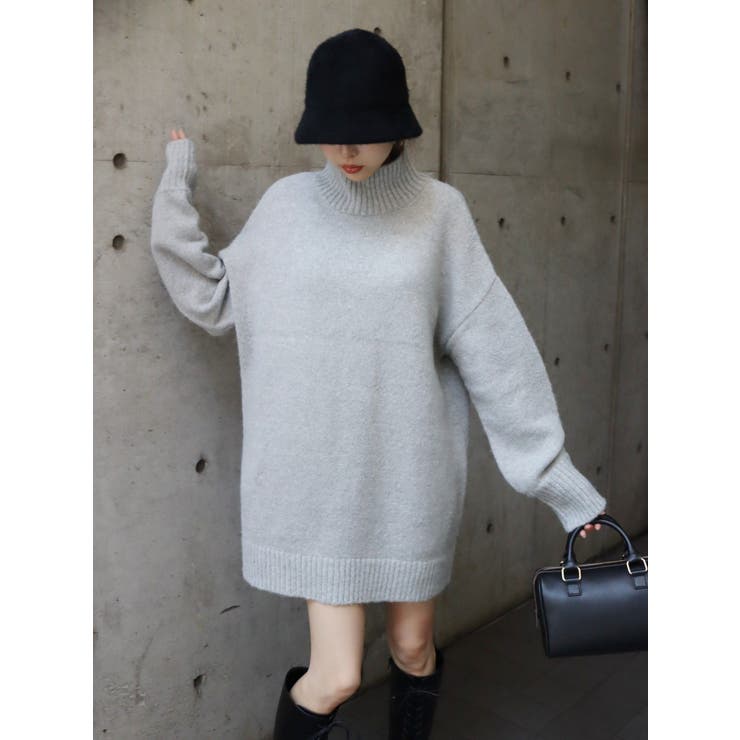ハイネックルーズニットワンピース[品番：MKSW0054048]｜EVRIS