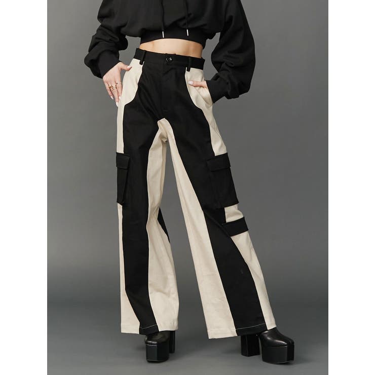 パッチワークワイドパンツ[品番：MKSW0055715]｜EVRIS（エブリス