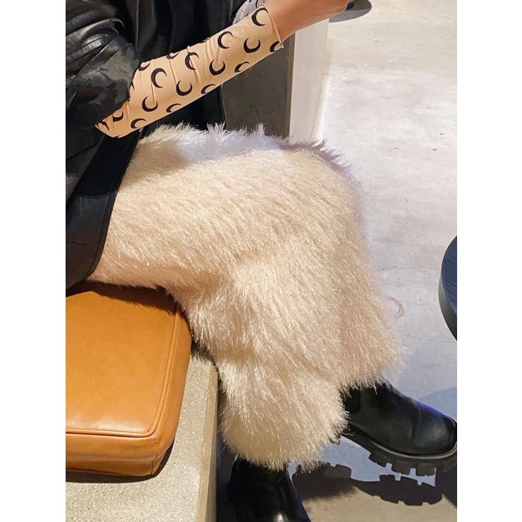 ホワイト | ラメフリンジロングスカート | EVRIS